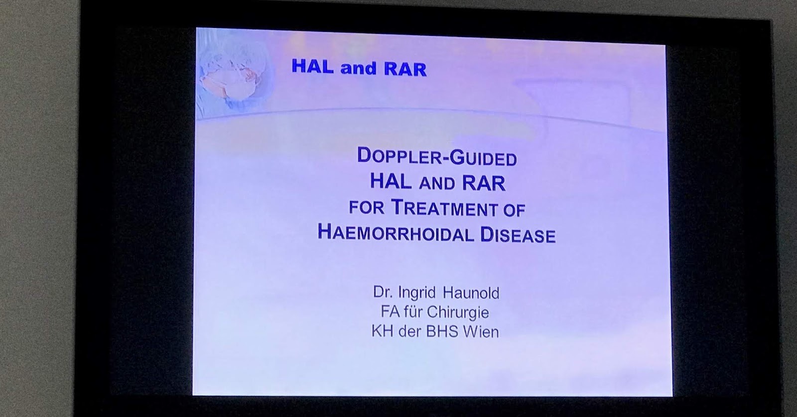 投影片講題：都卜勒導引的痔瘡動脈結紮與痔瘡組織復位